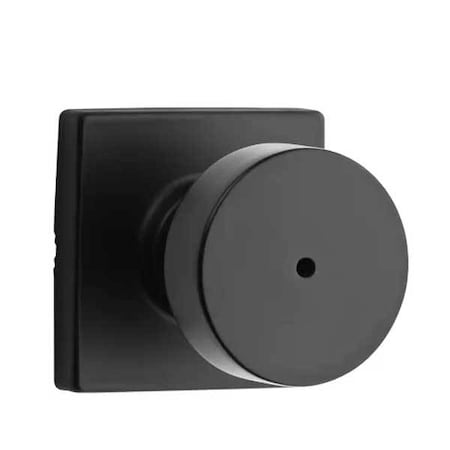 Kwikset Kwikset: Pismo Privecy Door Knob with Square Rose / Iron Black KWS-730PSK-SQT-514